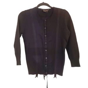 BCBG MAXAZRIA Lambs Wool corset back Cardigan size‎ Medium black button